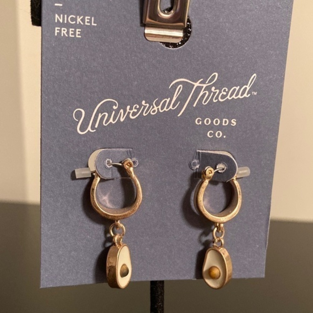Universal Thread Gold and Cream Avocado Earrings